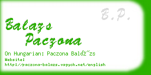 balazs paczona business card